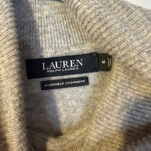 Lauren Ralph Lauren Washable 100% Cashmere Gray Turtleneck Sweater M Luxury - Picture 4 of 8
